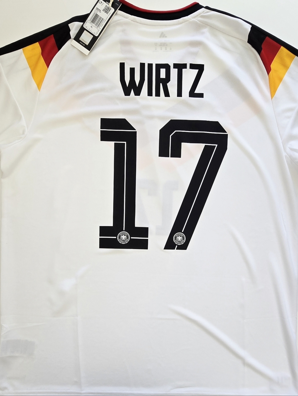 adidas Men’s Wirtz #17 Germany National Team Jersey - White/Black/Red/Yellow